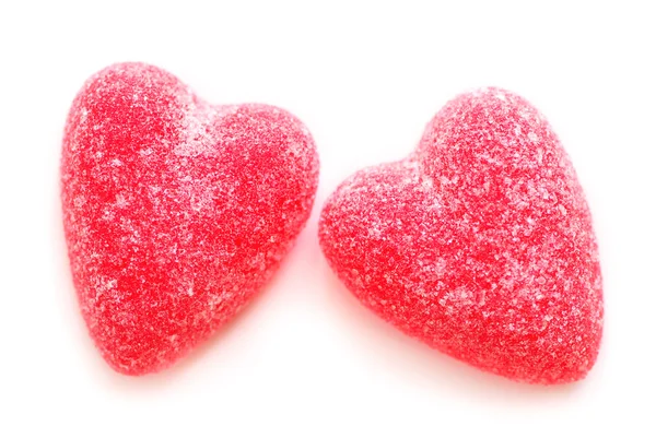 Sugar Candy Valentine Hearts Isolated White Background — Stock Photo, Image