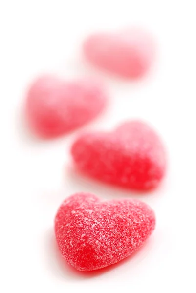 Cukru Hearts Valentine Cukierki Białym Tle — Zdjęcie stockowe
