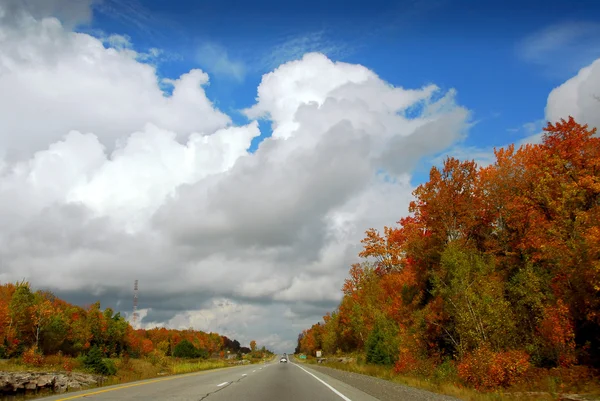 Divided Highway Fall — Stock Photo, Image