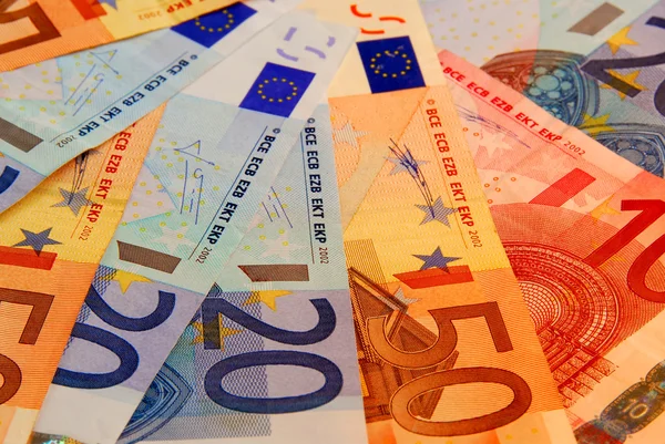 Antecedentes Los Billetes Papel Unión Europea —  Fotos de Stock