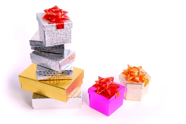 Gift Boxes White Background — Stock Photo, Image