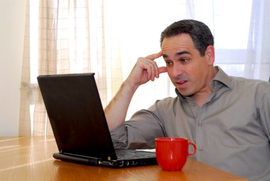 Man with laptop clipart