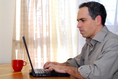 Man with laptop clipart