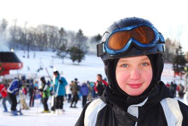 Girl ski clipart