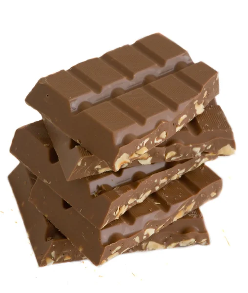Brocken σοκολάτα, απομονωμένη — Φωτογραφία Αρχείου