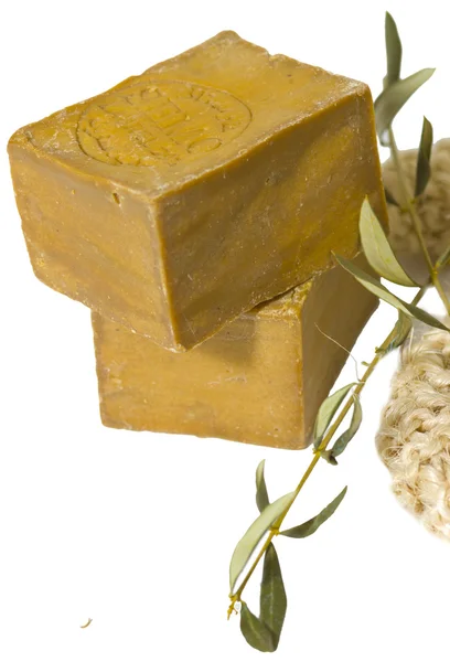 Two laurel soaps , isolated — Stock Photo, Image