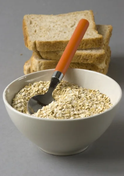 stock image Bowl with oats, isolated