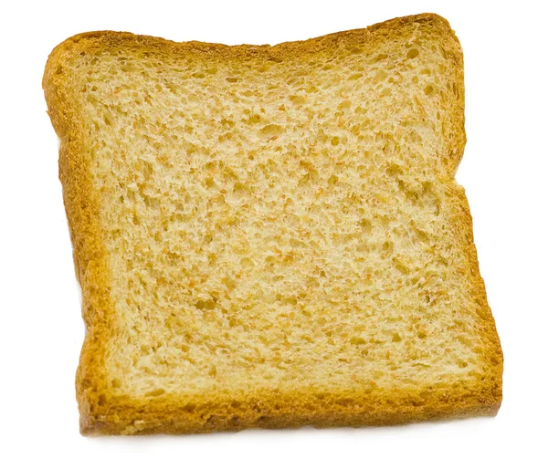 Sneetje brood, geïsoleerd in de Wit — Stockfoto