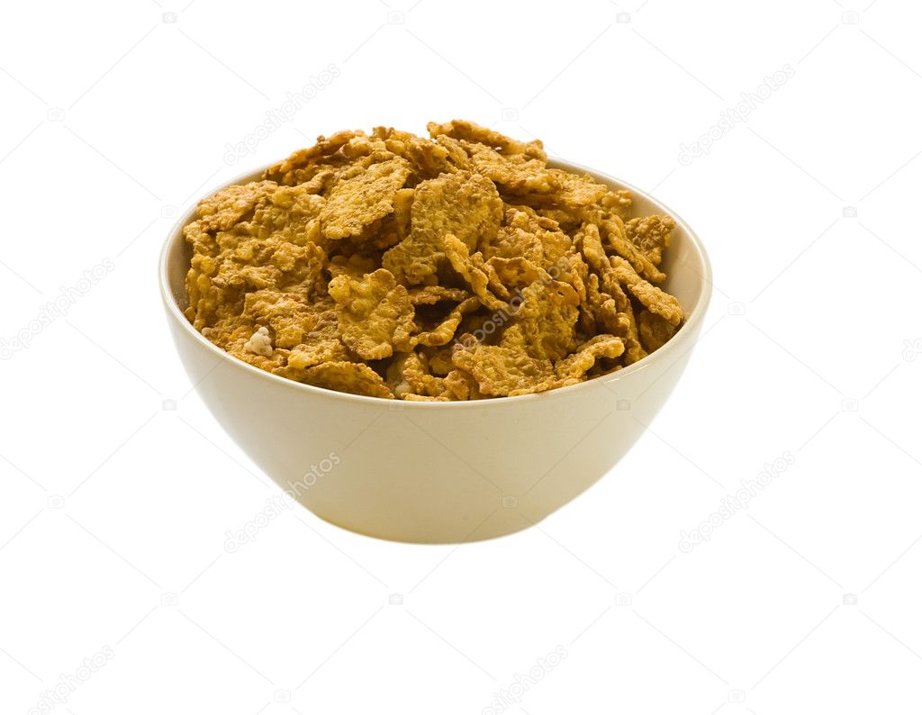Bowl with flakes from whole grains