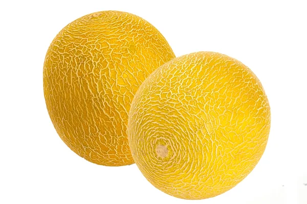 Dua melon manis, terisolasi pada putih — Stok Foto