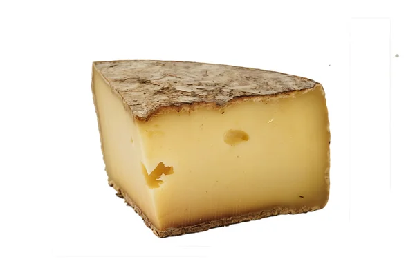 Del av fransk ost, isolert – stockfoto