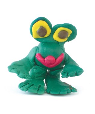 Plasticine figure like a frog clipart