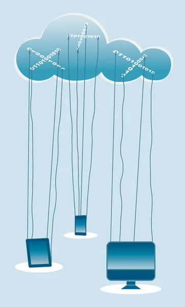 Cloud computing marionetki — Wektor stockowy