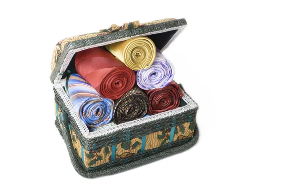 Коробка с галстуками для аксессуаров — стоковое фото