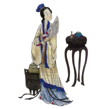 Japan female art paint | Isolated clipart