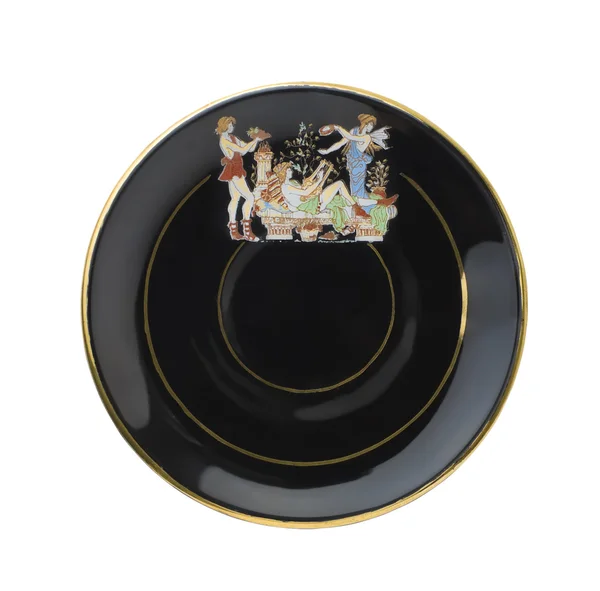 Black greece plate | Isolated — Stock Photo, Image