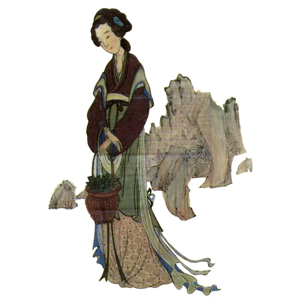 Japan female art paint | Isolated — Stock Photo, Image