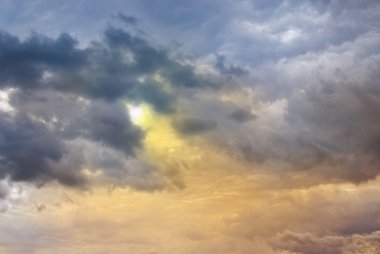 Stormy cloudscape and sun | Background clipart