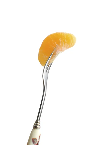 Tangerine and fork | Isolated — Stock Photo, Image