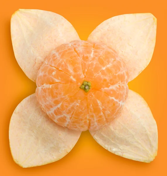 Mandarina y cáscara # 1 jalá Recorte de caminos — Foto de Stock
