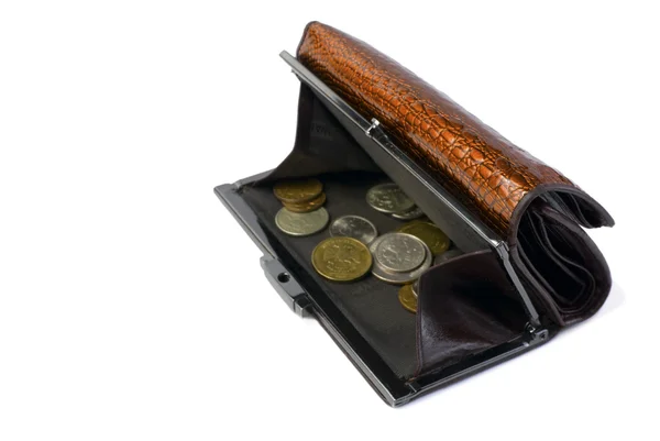 Wallet with russian coins | Isolated — Stock Photo, Image