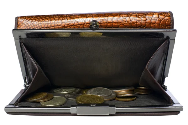 Wallet with russian coins | Isolated Stock Picture