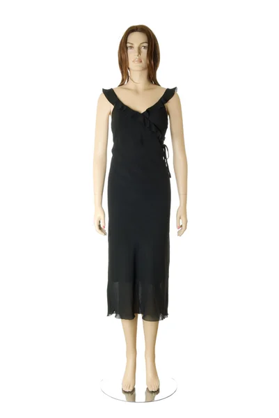 Женское черное платье с изоляцией — стоковое фото