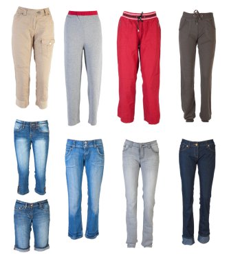 Female pants collection #1 | Isolated clipart