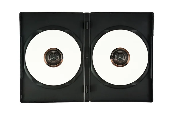 Caso em branco e dois DVD Imagens Royalty-Free