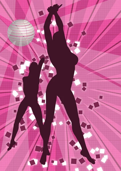 2 lány, disco tánc — Stock Fotó