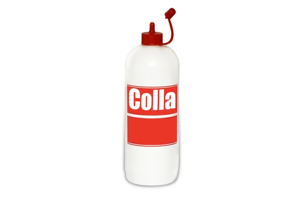 Glue bottle with italian label — Stock Photo, Image
