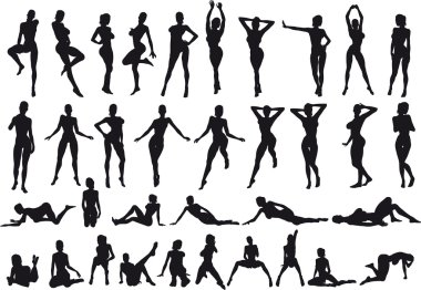 35 sexy girl poses clipart