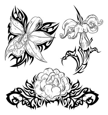 Tattoo with flowers clipart