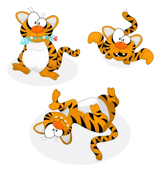 Cartoon tigers — Stock Vector