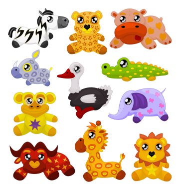 African toy animals clipart