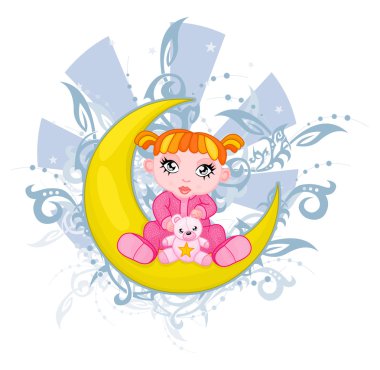 Cute girl clipart