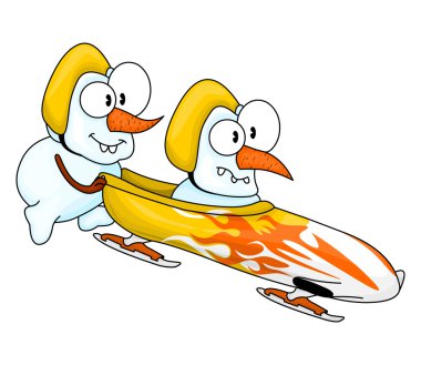 Snowmen’s bobsleigh clipart