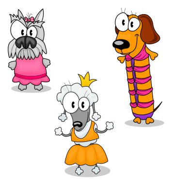 Dogs in clothes clipart