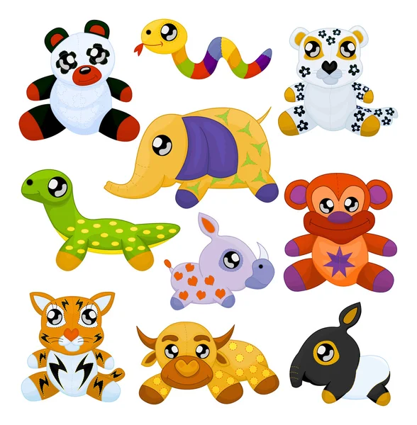 Asian toy animals — Stock Vector