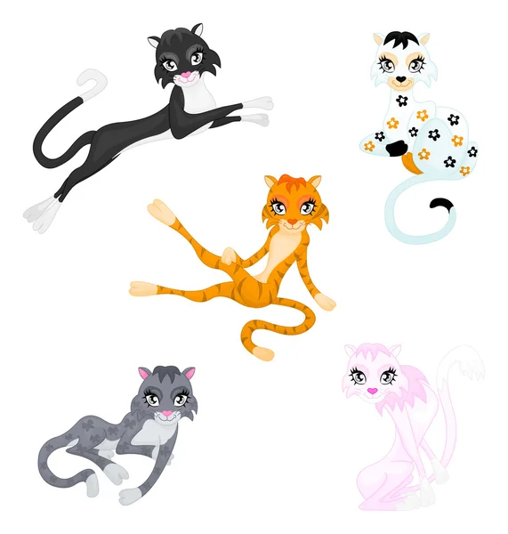 Sierlijke katten — Stockvector