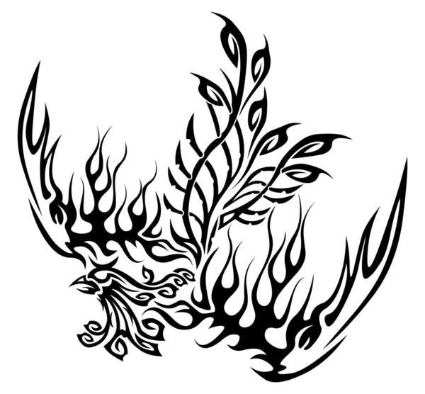 Tattoo with phoenix — Stock Vector