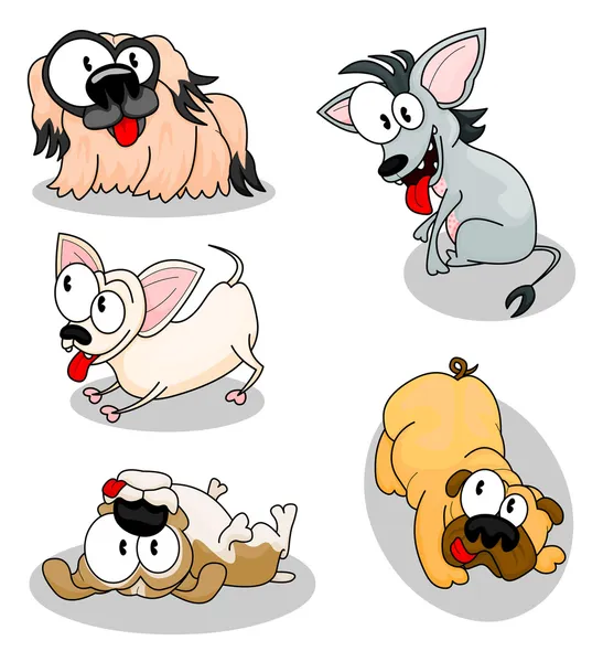 Tecknade hundar — Stock vektor