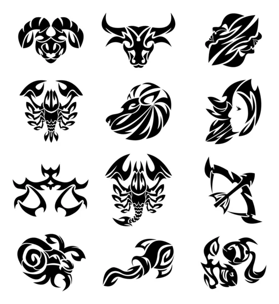 Σχεδια απο διαφορες φυλες zodiac — Διανυσματικό Αρχείο