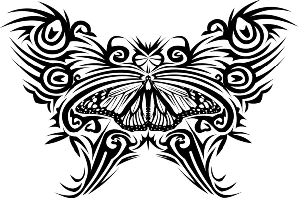 Farfalla tatuaggio — Vettoriale Stock