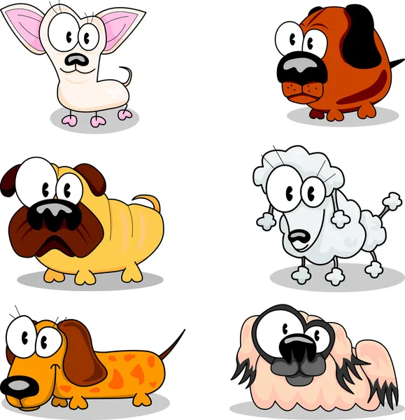 Psy z kreskówek — Wektor stockowy