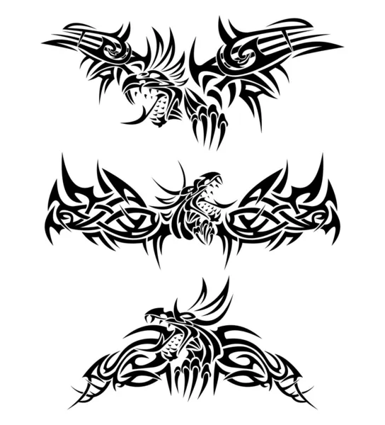 Dragones de tatuajes — Vector de stock
