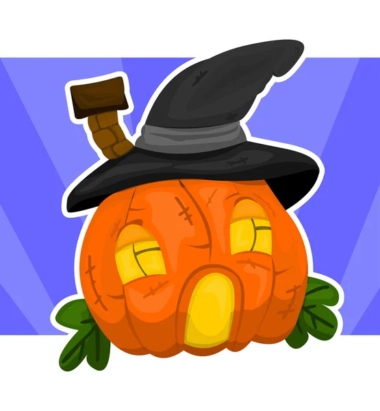 Halloween hus-pumpa — Stock vektor