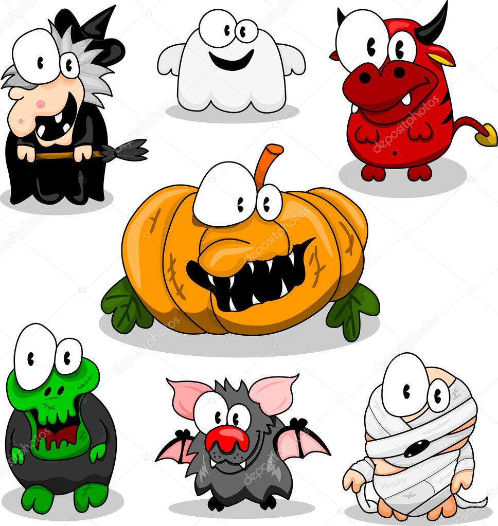 Collection of halloween creatures