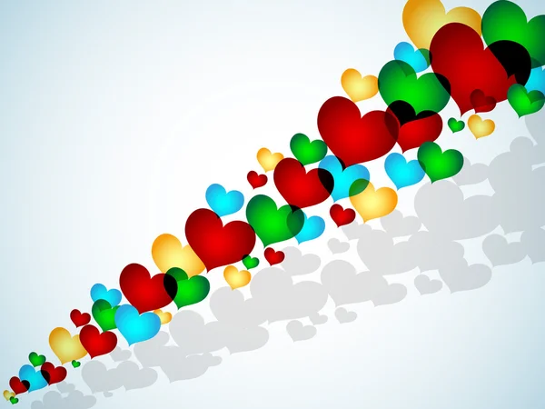 Multi-coloured flying hearts Royalty Free Stock Vectors