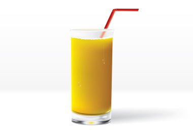 Glass of orange juice (photorealistic) clipart